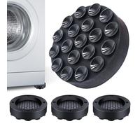 Kujinova Tapis Anti Vibration Machine a Laver, 4 PCS Tapis Machine à Laver Anti Vibration 6,2 x 1,4 CM, Antibruit Pied Machine a Laver avec Patin Silice, Universel, pour Séchoir, Frigo