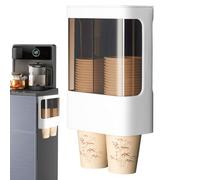 Kukecai Distributeur de en papier,Rack de Rangement Mural à Double Cylindres | Organiseur de Tasses à Café,Pour café, bar, salle de repos, fête, hôtel, restauration, événement,
