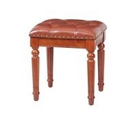 KUKEJCM Tabouret de coiffeuse vintage en cuir pour maquillage, tabouret de piano convertible et chaise de table de salle à manger avec ottoman rembourré, chaise de coiffeuse classique pour chambre à