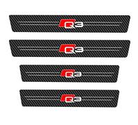 Kukeyiee 4pcs Barres De Seuil De Porte en Fibre De Carbone pour Audi Q2 Q3 Q5 Q7 Q8 Bandes Décoratives De Seuil Autocollant Résistant Aux Rayures