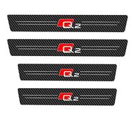 Kukeyiee 4pcs Barres De Seuil De Porte en Fibre De Carbone pour Audi Q2 Q3 Q5 Q7 Q8 Bandes Décoratives De Seuil Autocollant Résistant Aux Rayures