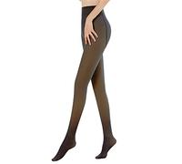 Kukeyiee Collants pour Femmes Collant Polaire Chaud Faux Translucide Collant Opaque Collant Chaud Hiver Doublé Thermique Collant Leggings Taille Haute(90g,1pc Noir Translucide)