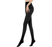 Kukeyiee Collants pour Femmes Faux Collant Translucide Opaque Collant Chaud Hiver Doublé Collant Etirable en Polaire Thermique Collant Leggings Taille Haute(220g,1pc Noir Opaque)