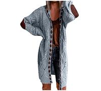 KUKICAT Cardigan Long Femme Grande Taille Color Block Gilet Tricot Open Front Sweater Manche Lougue Casual Pull Léger Automne Hiver