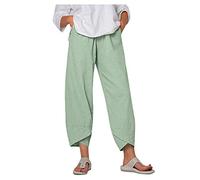KUKICAT Pantalon Grande Taille en Cotton Lin Femme Confortable Sarouel de Yoga Fitness Lâche Casual Pants Jambe Large Loungewear
