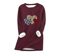 KUKICAT Sweat Polaire Femme Hiver Chaud Sweatshirt Grande Taille Doublure Toison Pullover Col Rond Loose Loungewear Comfortable