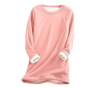 KUKICAT Sweat Polaire Femme Hiver Chaud Sweatshirt Grande Taille Doublure Toison Pullover Col Rond Loose Loungewear Comfortable
