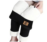 KUKICAT Woman KUKICAT Woman-1006 Femme Leggings Chaud Hiver Polaire Doublé Pantalons en Cachemire Taille Haute Leggings Slim Fit Thermique Pantalon Grande Taille, N Noir, S