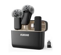 KUKIHO 2pack Mini Micro Cravate sans Fil pour Type-C & Lightning, avec Boîtier De Recharge Micro pour Vlogging Enregistrement Vidéo Live Streaming