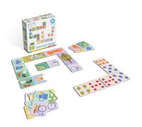 KUKIKUK Jeu de dominos dans le jardin - Jeu éducatif éducatif à partir de 2 ans - Favorise la pensée logique et la première compréhension des règles - Grandes cartes à jouer stables - Jeu idéal pour
