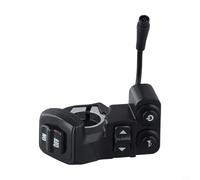 Kukirin Interrupteur de guidon 6 broches pour trottinette électrique Kukirin G2Pro/G2ProDB/G2Max Commande klaxon et clignotant gauche/droite Boîtier en plastique robuste Noir