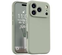 Kukiwhy Coque de protection en silicone pour iPhone 17 Pro - Doublure fine en microfibre - Gel liquide - Protection complète avec coque de protection anti-rayures - 6,3" - Cuivre vert