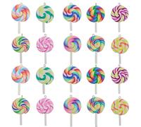 Kukiwhy Lot de 20 pendentifs sucettes color es en p te polym re