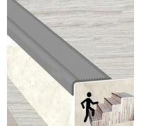 KUKIXKK Bordure d'escalier, marches arrondies, moulure de Nez de Marche, Couvre-marches pour escaliers en Bois, Bandes antidérapantes de Protection des Bords, Largeur 1,5 x 4 cm(Gray,2m/6.56ft)