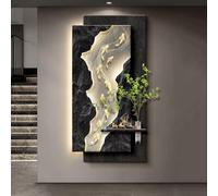 KUKIXKK Décoration Murale 3D en Grès avec LED, Art Mural Moderne pour Salon