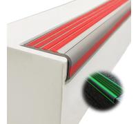 KUKIXKK Nez de Marche antidérapants, Bandes phosphorescentes, Bandes de Protection en PVC pour marches d'extérieur, faciles à Installer(Rosso,L 70in/1.77m)