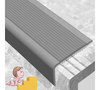 KUKIXKK Nez de Marche Profil d’Angle PVC autoadhésif, d'escalier-Protection, Bande de Bordure Ruban Adhésif de Sécurité, Flexible, Facile à Installer(Gray,9.4m/30.84ft)