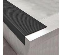 KUKIXKK Nez De Marche Profilé D'escalier, Nez De Marche Escalier Intérieur Extérieur Antidérapant， Protection D'angles De Rebords, Largeur 7,6 x 3,5 cm(Nero,3m/9.84ft)