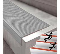 KUKIXKK Nez de Marche profilé d'escalier, Nez de Marche Profil d’Angle PVC autoadhésif, Cornière PVC Protections de Bord et d'angle(Gray,3m/9.84ft)