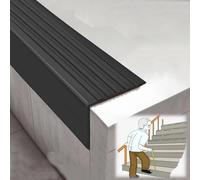 KUKIXKK Protection d'angles et de rebords, Nez de Marche Profil d’Angle PVC autoadhésif d'escalier-Protection, Bande de Bordure, Nez de Marche Profil d’Angle(Nero,3m/9.84ft)