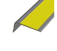 KUKIXKK Protection de Bord d'escalier, Nez de Marche en Vinyle antidérapant, Protection de Bord de Marche autocollante, Bandes antidérapantes, Largeur : 3,5 x 7 cm(Yellow Gray,70in/1.77m)