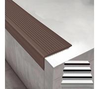 KUKIXKK Protections de Bord et d'angle, Nez de Marche profilé d'escalier, Nez de Marche Profil d’Angle PVC autoadhésif Bande de Bordure, d'escalier-Protection(Brown,70in/1.77m)