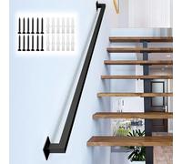 KUKIXKK Rampes d'escalier extérieures, rampes d'escalier en métal, rampes d'escalier intérieures et extérieures, rampes d'escalier de sécurité, Barres d'appui murales(Nero,90cm/3ft)