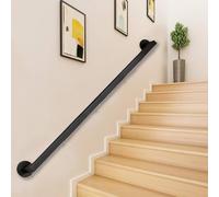 KUKIXKK Rampes d'escalier Modernes, Support Mural sécurisé pour rampes d'escalier pour Personnes âgées, rampes de sécurité pour Personnes âgées, Barre d'appui de Salle de Bain(Nero,14ft/426cm)