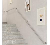 KUKIXKK Rampes d'escalier Modernes, Support Mural sécurisé pour rampes d'escalier pour Personnes âgées, rampes de sécurité pour Personnes âgées, Barre d'appui de Salle de Bain(Silver,14ft/426cm)