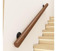 KUKIXKK Rampes d'escalier, Rampe d'escalier en Bois avec Support, kit de Barre d'appui de sécurité, Rampe pour escaliers intérieurs(50cm/19in/1.6ft)