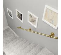 KUKIXKK Rampes Robustes pour marches extérieures, rampes d'escalier extérieures en métal, Barres d'appui de sécurité pour Personnes âgées(Gold,14ft/426cm)
