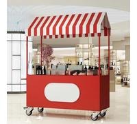 KUKIXKK Stand de Marché Mobile avec Roues à Frein et Auvent Chariot de Vente Étanche pour Vendeur Ambulant Événementiel et Restauration Grand Espace de Stockage(Rosso,100cm/39.3in)