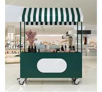KUKIXKK Stand de Marché Mobile avec Roues à Frein et Auvent Chariot de Vente Étanche pour Vendeur Ambulant Événementiel et Restauration Grand Espace de Stockage(Orange,100cm/39.3in)