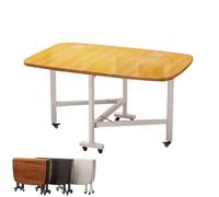 KUKIXKK Tables Consoles De Salon, Table Console Pliable, Table À Manger Pliable Console Extensible pour Petits Espaces(Beige,100x60cm)