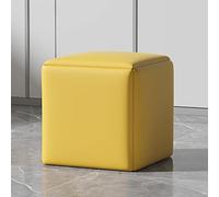 KUKIXO Tabouret Pouf Cube Gigogne Ottomans 5 en 1,Banc Pouf Carré en Cuir,Repose-Pieds Combinaison Empilable avec Roues pour Salon Salle à Manger (Color : Orange, Size : 45CM/17.7INCH)