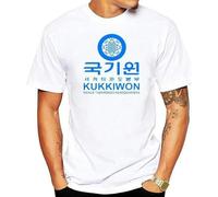 KUKKIWON Taekwondo Headquarters Korea Martial Art Men's White T-Shirt Short Sleeve Cotton T Shirts Man Clothing White Hemden(XX-Large)