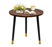 KUKKUME Table d'appoint ronde - Petite table d'appoint - En bois et métal - Table basse - Table basse - Table basse - Table de chevet - Table latérale pour salon, chambre à coucher, bureau - 40 x 40