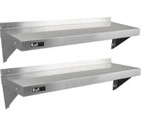 KuKoo 2 x Gastro Étagère en acier inoxydable Étagère murale Étagère de cuisine Étagère murale Épices