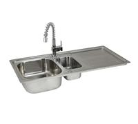 KuKoo - Évier de Cuisine en Acier Inoxydable 105cm x 50cm et Robinet Rainbow
