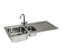 Kukoo - Évier de Cuisine en Acier Inoxydable 105cm x 50cm et Robinet Victoria