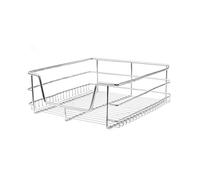 KuKoo Paniers de Cuisine en Acier Rangement Pour Placard,Cabinet de 40 cm Largeur Gain d'Espace avec Système Coulissant avec Fermeture Amortie [Pack de 3] KIT Fixations INCLUS