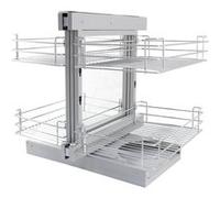 4 Paniers Coulissants d’Angle, Côté Droit, en Métal pour Placard ou Cabinet de Cuisine entre 90 - 100cm