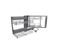 KuKoo - 4 Paniers Coulissants d’Angle, Côté Gauche, en Métal pour Placard ou Cabinet de Cuisine Entre 90 - 100cm