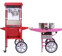 Machine à barbe à papa et machine à pop-corn avec chariots G