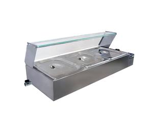 KuKoo - Vitrine Bain Marie Electrique Professionnel à 3 Bacs GN 1/2 en Acier Inoxydable