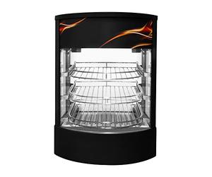 KuKoo Vitrine Chauffante pour Pizzas & Aliments - 220-240V 500W - 3 Niveaux - Température 30° à 85°C - Ouverture à l'Arrière - Vue 360° sur Vos Produits [ Pinces GRATUITES & 2 Ans de Garantie]