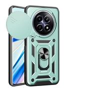 Kukoufey Compatible avec Realme 12x 5G (Inde, Global) RMX3998, avec couvercle d'objectif d'appareil photo coulissant compatible avec Realme 12 5G Case Green