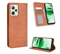 Kukoufey Coque Cuir pour Oppo Realme C35,Coque pour Oppo Realme C35 RMX3511 Coque Housse Etui Cover Brown