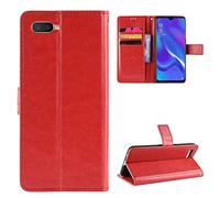 Kukoufey Coque Cuir pour Oppo RX17 Neo,Coque pour Oppo RX17 Neo CPH1893,Coque pour Oppo K1 CPH1893 PBCM30 / R15x PBCM10 / R17 Neo Coque Housse Etui Cover Red