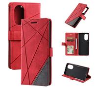 Kukoufey Coque pour Honor 50 5G NTH-AN00 NTH-NX9 NTH-N29 Étui en Cuir,Magnétique Etui Housse pour Huawei Nova 9 4G NAM-AL00 NAM-LX9 NAM-L09 NAM-L29 Étui Téléphone Red